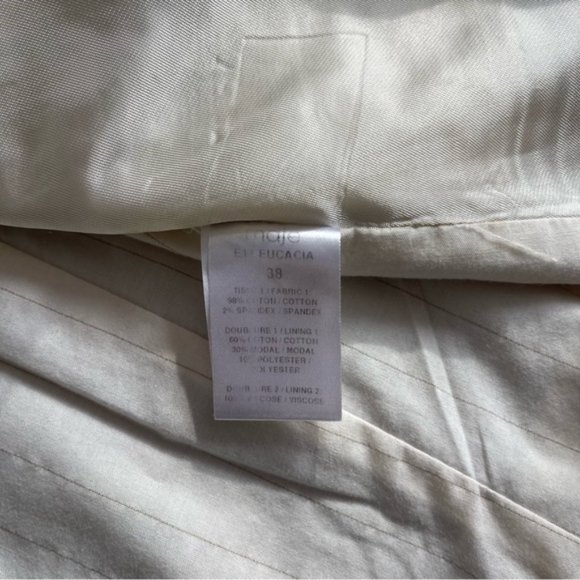 Maje Women's Eucacia Tan/Khaki Cropped Cotton Button Front Blazer Jacket Size 38 - Picture 8 of 10